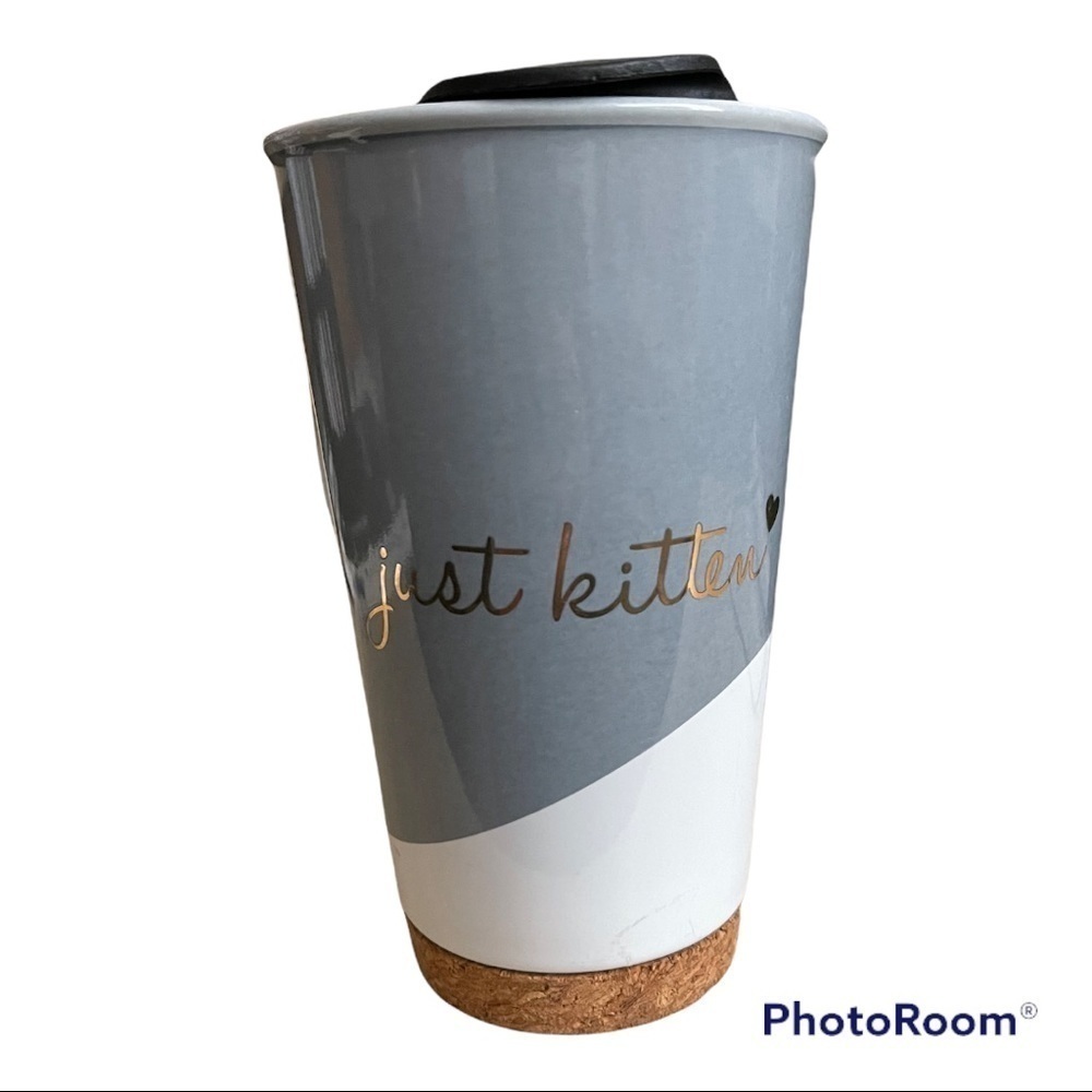Doghaus Just Kitten ceramic drink tumbler coffee tea cup